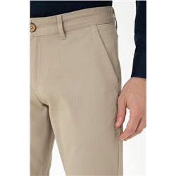 Erkek Koyu Bej Kanvas Pantolon