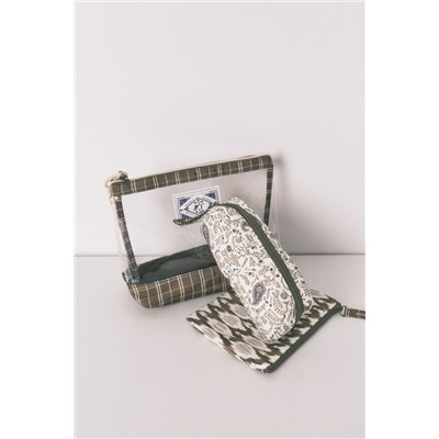 Pack 3 neceseres estampado verde