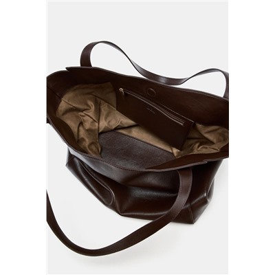 MAXI SHOPPER BAG WITH HANDLE DETAIL