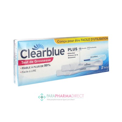 Clearblue Plus Test de Grossesse Tige Contrôle x2
