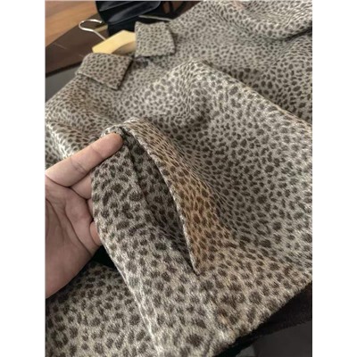 Женский жакет из пальтовой ткани с леопардовым принтом МАССИМО Д