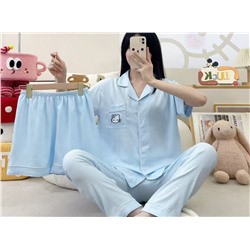 Пижама 3 в 1 с рубашкой брюками и шортами, Арт. 3223