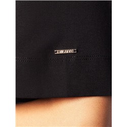 Удлиненная футболка over-size с  принтом стразами