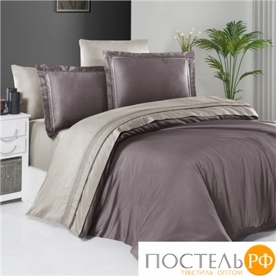 Постельное белье (Сатин де люкс) евро Serenity Iilac/beige