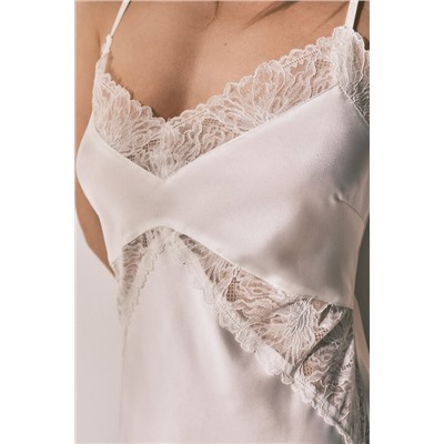 Camisón midi satén blanco