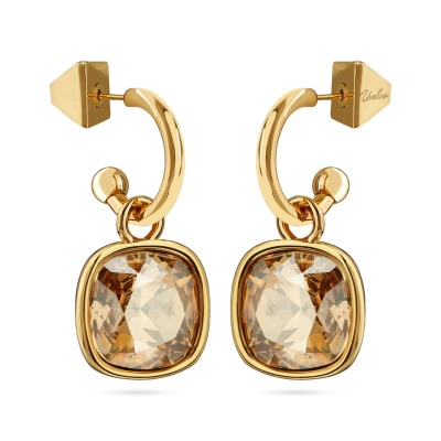 Серьги Триумф (кристаллы SW шампань 12мм; покрытие золото), Есть комплект