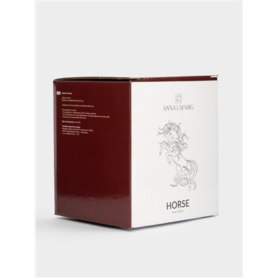 Кружка, 420 мл, фарфор N, бело-бордовая, Лошадь, Horse