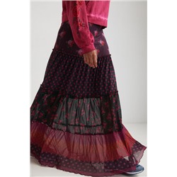 Falda larga volantes boho