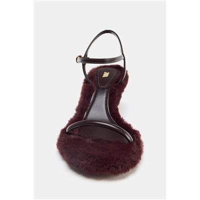 FAUX FUR SOLE HEELED SANDALS