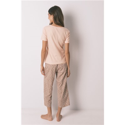Pijama Capri algodón estampado rosa amarillo