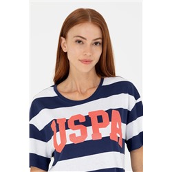 Kadın Lacivert Bisiklet Yaka Tişört