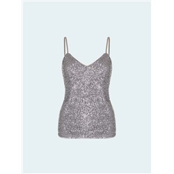 Топ с пайетками на бретелях, B3107/heels