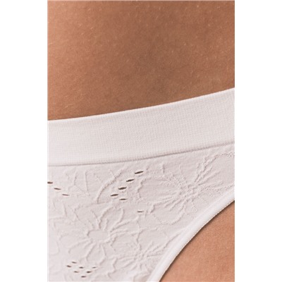 Tanga Seamless blanca floral