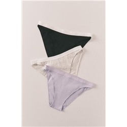 Pack 3 bragas clásicas negra, lila y gris