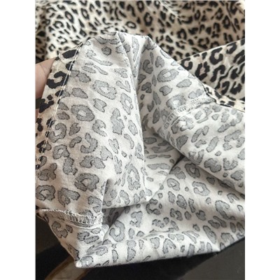 Женские хлопковые брюки с леопардовым принтом