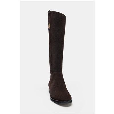 FLAT SUEDE RIDING BOOTS