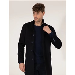 Lacivert Slim Fit Palto