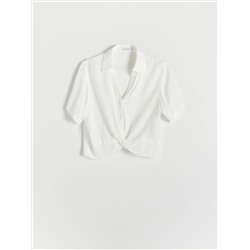 Bluse mit dekorativem Knotendetail