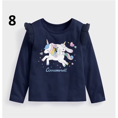 Хлопковый лонгслив для девочек