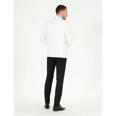 Beyaz Ex. Slim Fit Yelekli Smokin