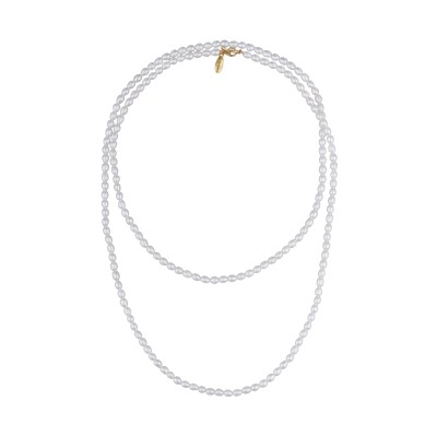 Колье (жемчуг белый 5-7мм; покрытие золото 120см), Есть комплект