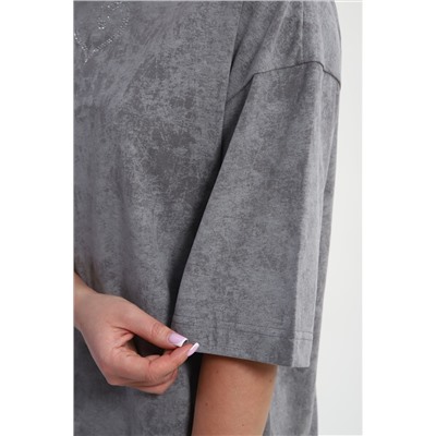 Платье туника варенка с принтом Сердце ТП-02