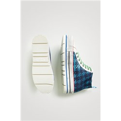 Sneakers altas plataforma patch bordados