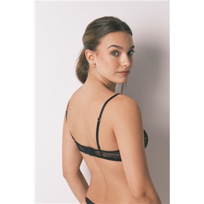 Sujetador sin relleno encaje negro PRETTY