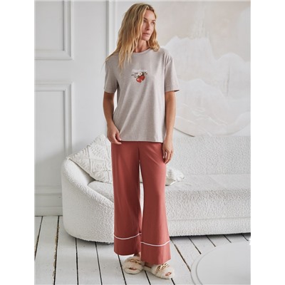 Футболка с принтом свободная эластичная из премиального хлопка