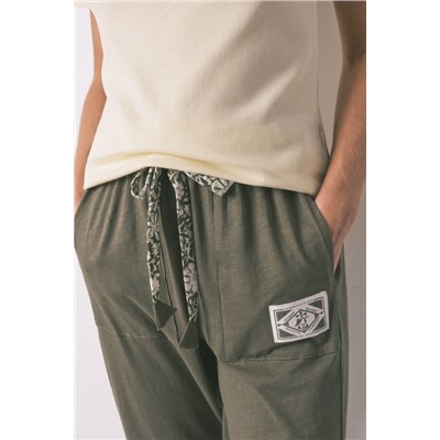 Pantalón largo algodón verde