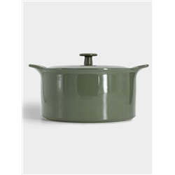Кастрюля, 3 л, с крышкой, фарфор P, серо-зеленая, Indulgence