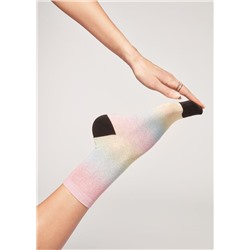 Kurze Glitzersocken mit Farbverlaufs-Print
