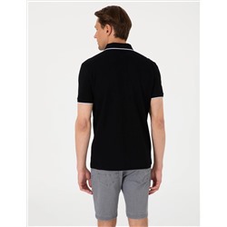Siyah Slim Fit Polo Yaka Tişört