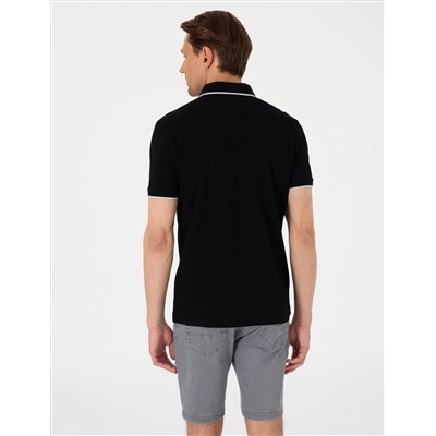 Siyah Slim Fit Polo Yaka Tişört