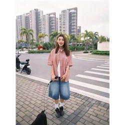 Стильная женская рубашка модель овер  МИУ МИ*У