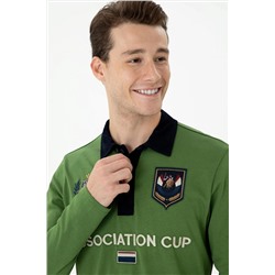 Erkek Yeşil Polo Yaka Sweatshirt