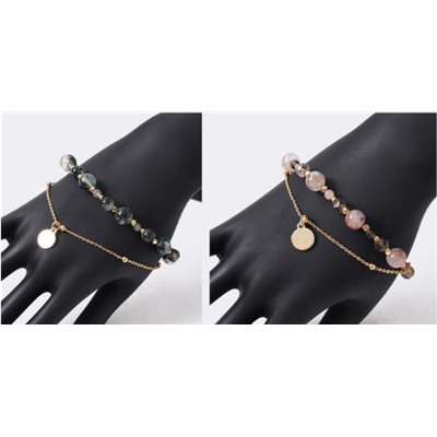 Двойной браслет из натурального камня