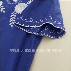 Женское льняное платье с вышивкой  ZAR*A