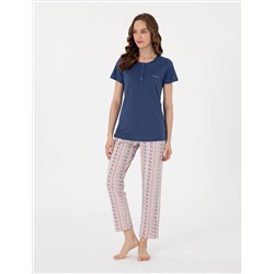 İndigo Kısakollu Pijama Takımı