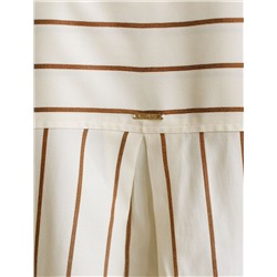 Блузка в полоску свободного силуэта с карманом из эластичного хлопка