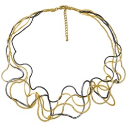 Колье Паутина (5 нитей; покрытие золото, черный родий) 55-60см, Есть комплект