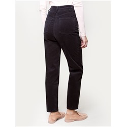 Укороченные эластичные брюки слим из микро вельвета