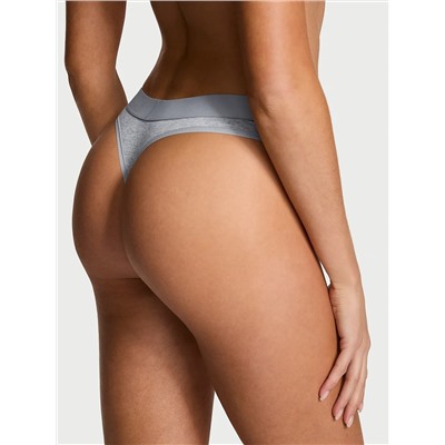 Cotton Logo Cotton Shine Patch Thong Panty