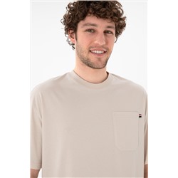 Erkek Comfort Fit Bisiklet Yaka Taş Tişört