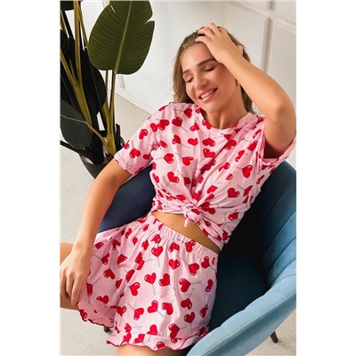 Пижама женская домашняя Леденцы розовый