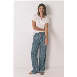 Pantalón largo viscosa print flores