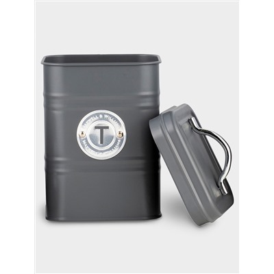 Набор банок для сыпучих продуктов, 3 пр, 1.45 л, h18 см, тёмно-серые, Grantham