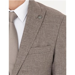 Açık Kahverengi Slim Fit Takım Elbise