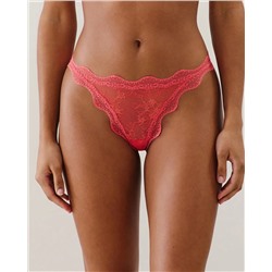 Tanga de encaje en rosa
