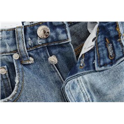 Потертые потертые джинсовые шорты с необработанными краями в американском ретро-стиле